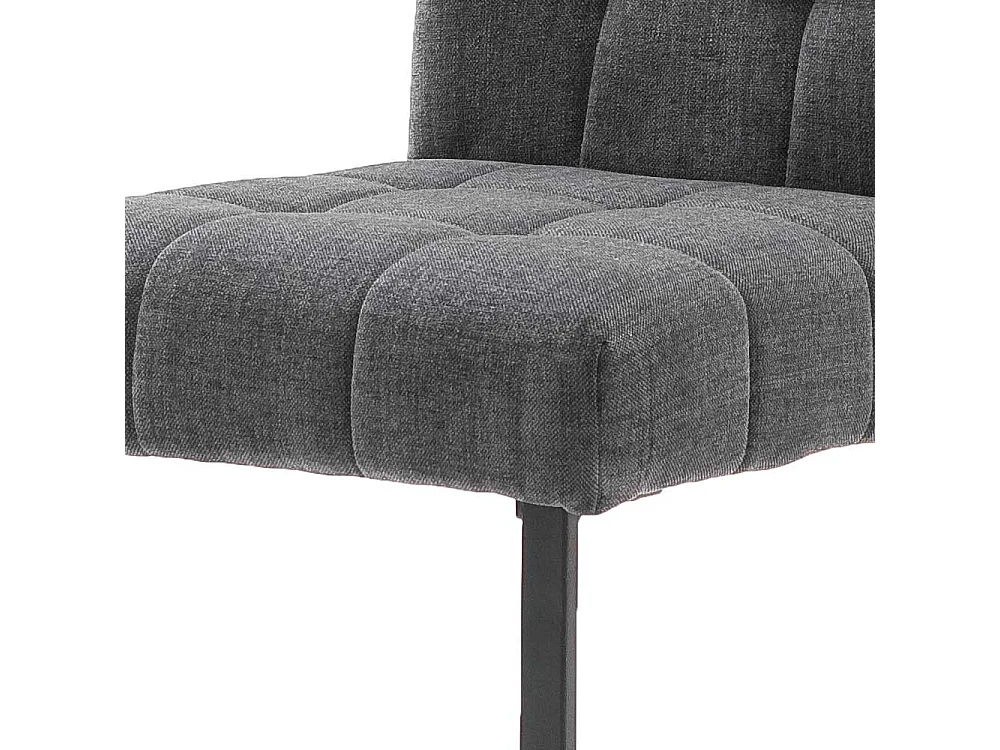 Freischwinger in Dunkelgrau Chenillegewebe Metallgestell (2er Set)