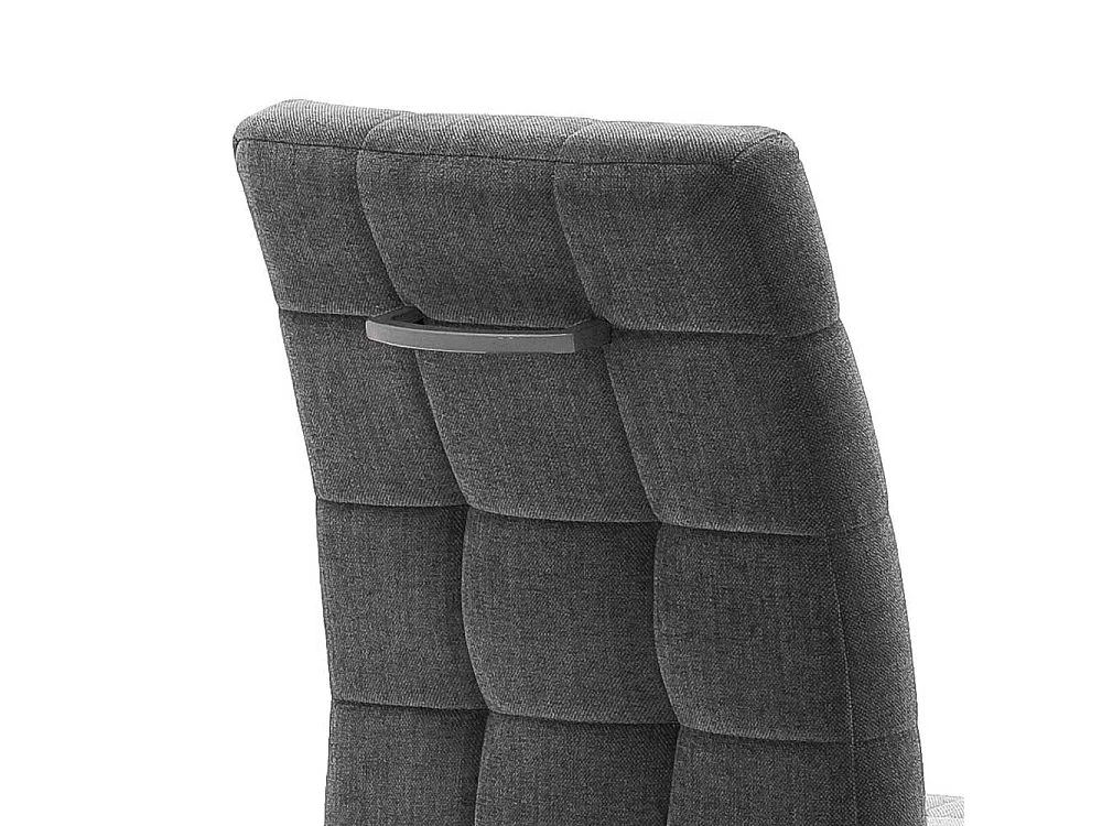 Freischwinger in Dunkelgrau Chenillegewebe Metallgestell (2er Set)