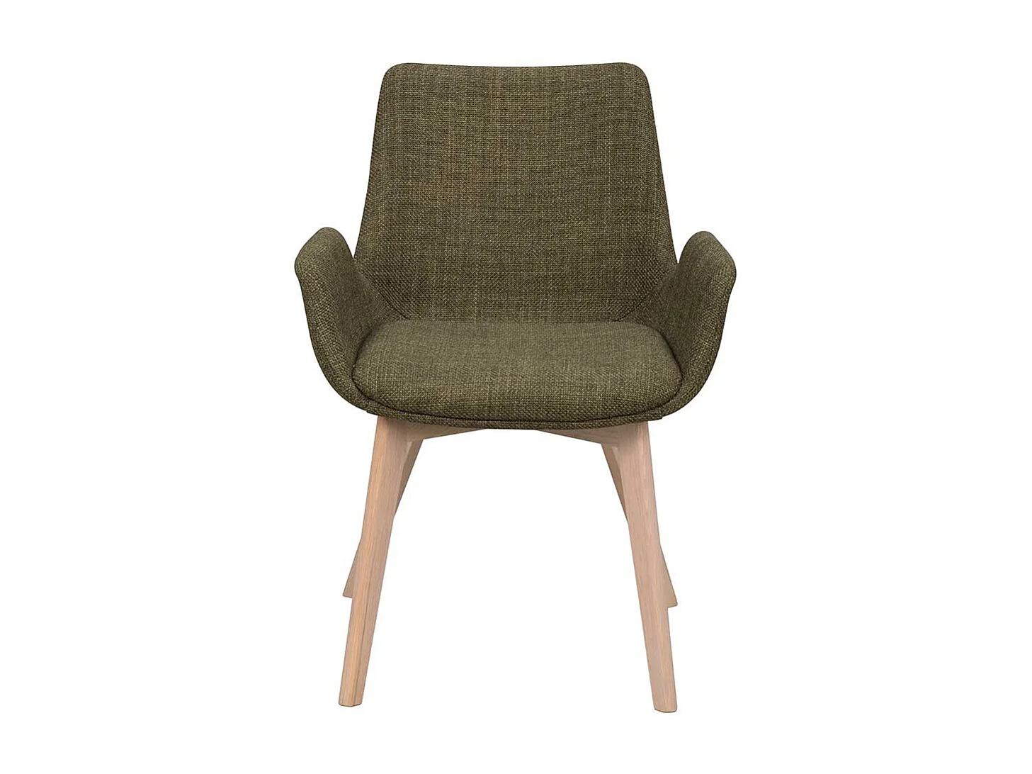 Polsterstuhl mit Armlehnen Gestell aus Massivholz (2er Set)