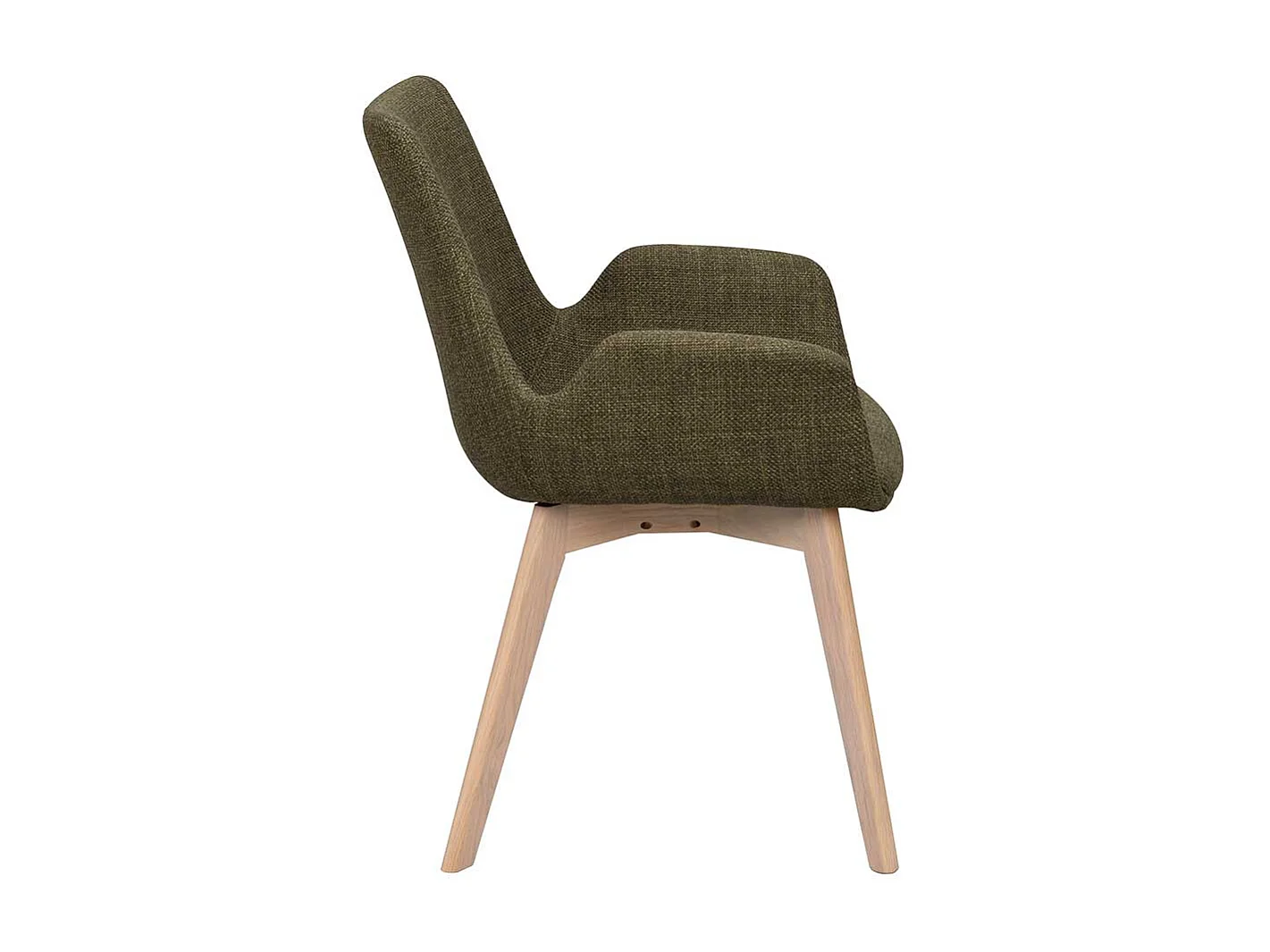 Polsterstuhl mit Armlehnen Gestell aus Massivholz (2er Set)