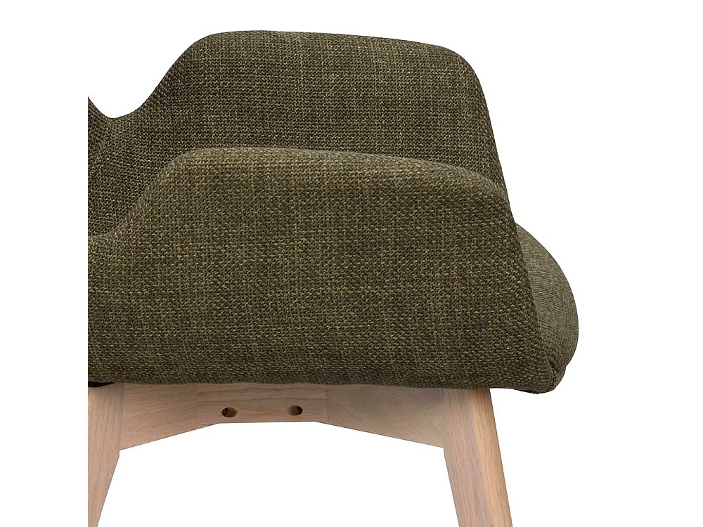 Polsterstuhl mit Armlehnen Gestell aus Massivholz (2er Set)