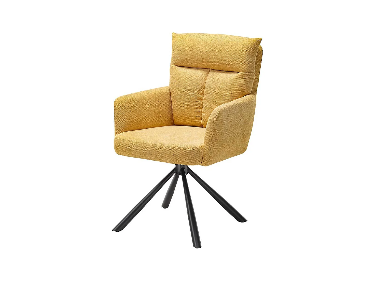 Esszimmerstuhl Set Gelb mit hoher Rückenlehne aufwendigen Steppungen (2er Set)