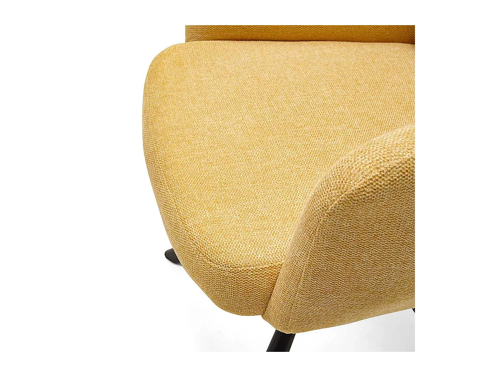 Esszimmerstuhl Set Gelb mit hoher Rückenlehne aufwendigen Steppungen (2er Set)