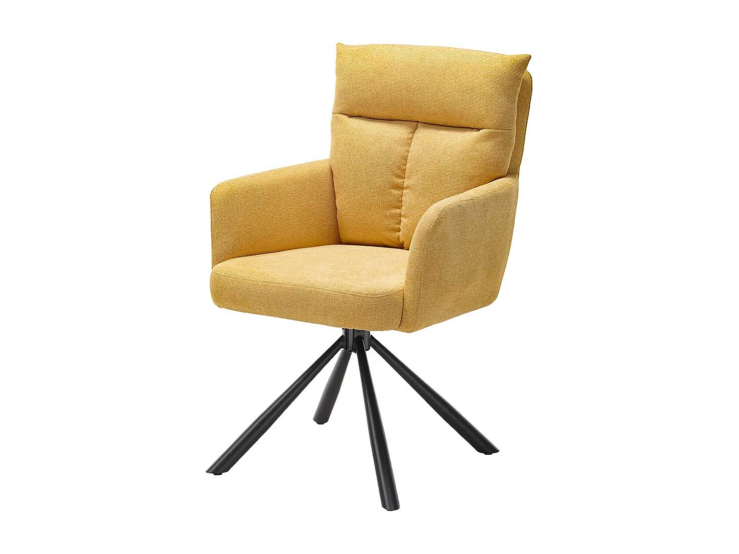 Esszimmerstuhl Set Gelb mit hoher Rückenlehne aufwendigen Steppungen (2er Set)