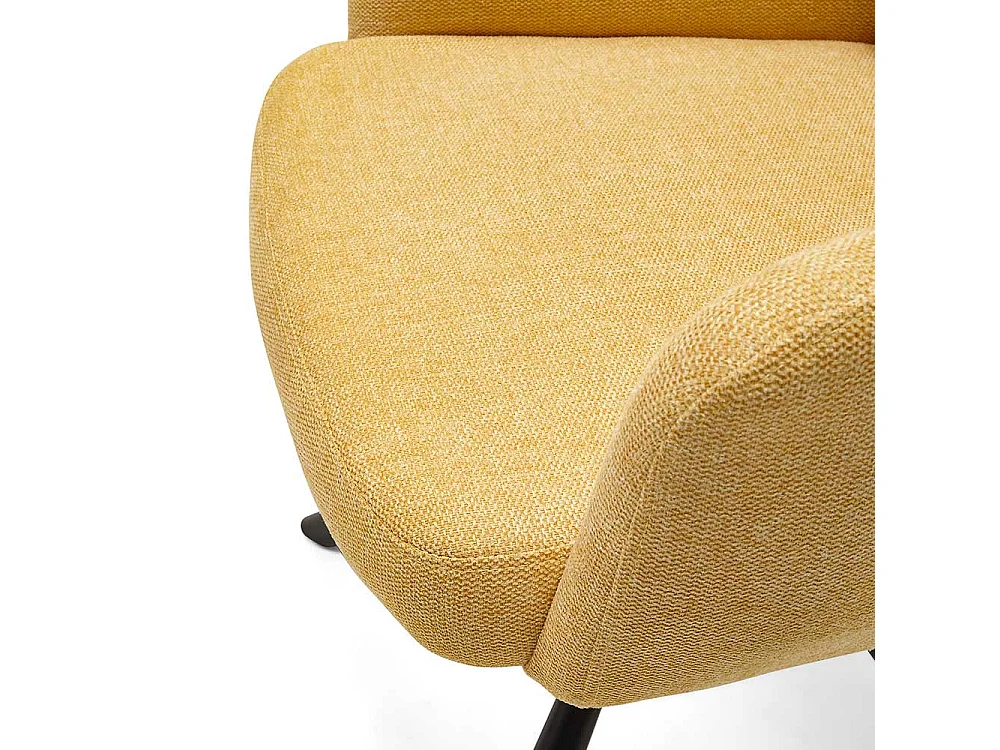 Esszimmerstuhl Set Gelb mit hoher Rückenlehne aufwendigen Steppungen (2er Set)