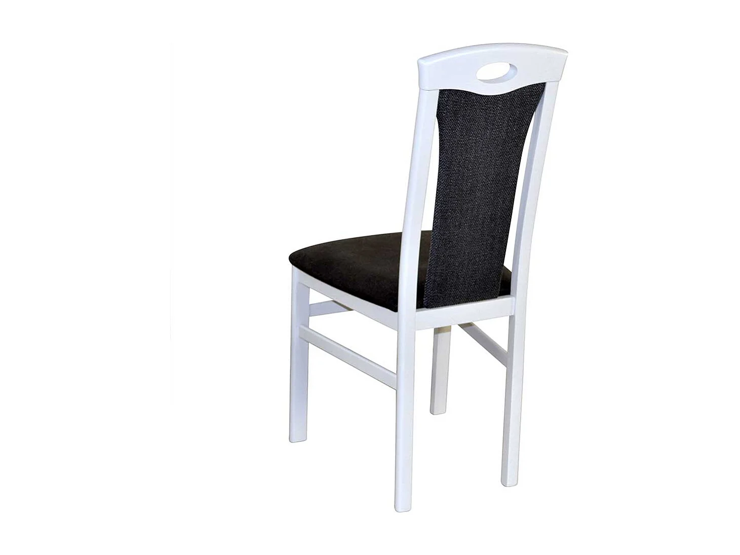 Esstisch Stühle in Weiß & Anthrazit Kunstleder und Webstoff (2er Set)