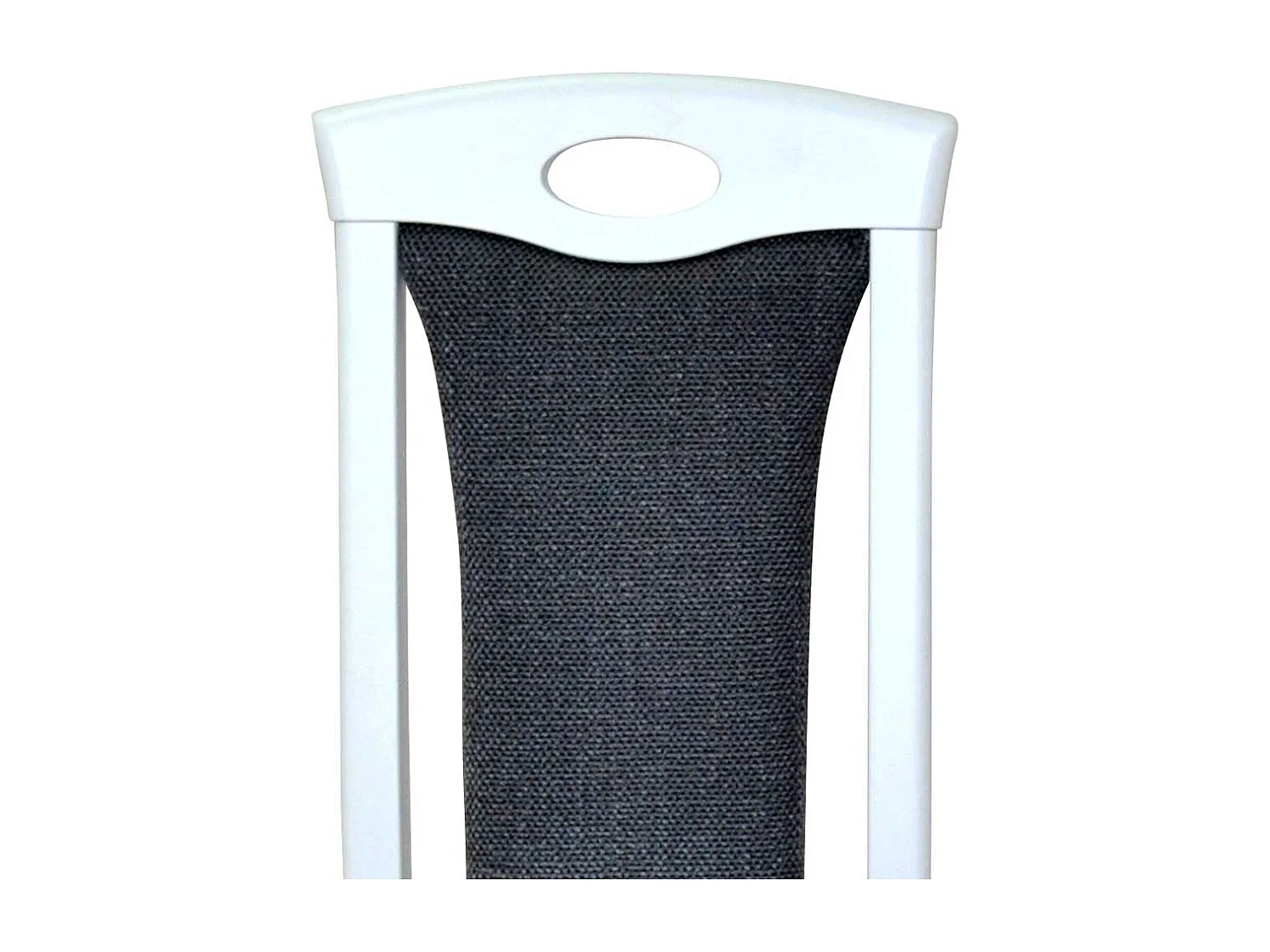 Esstisch Stühle in Weiß & Anthrazit Kunstleder und Webstoff (2er Set)