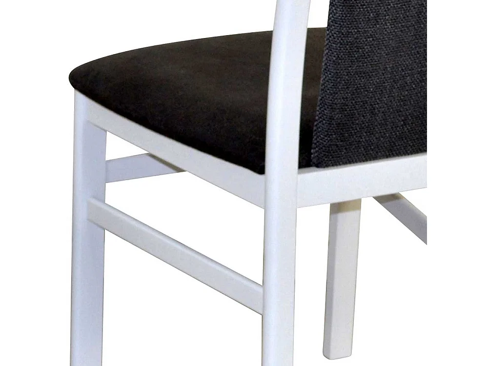 Esstisch Stühle in Weiß & Anthrazit Kunstleder und Webstoff (2er Set)