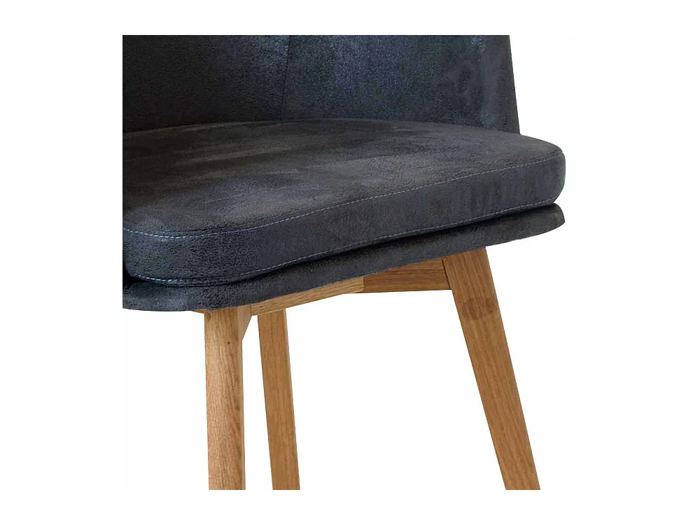 Esszimmerstuhl in Anthrazit Microfaser Armlehnen