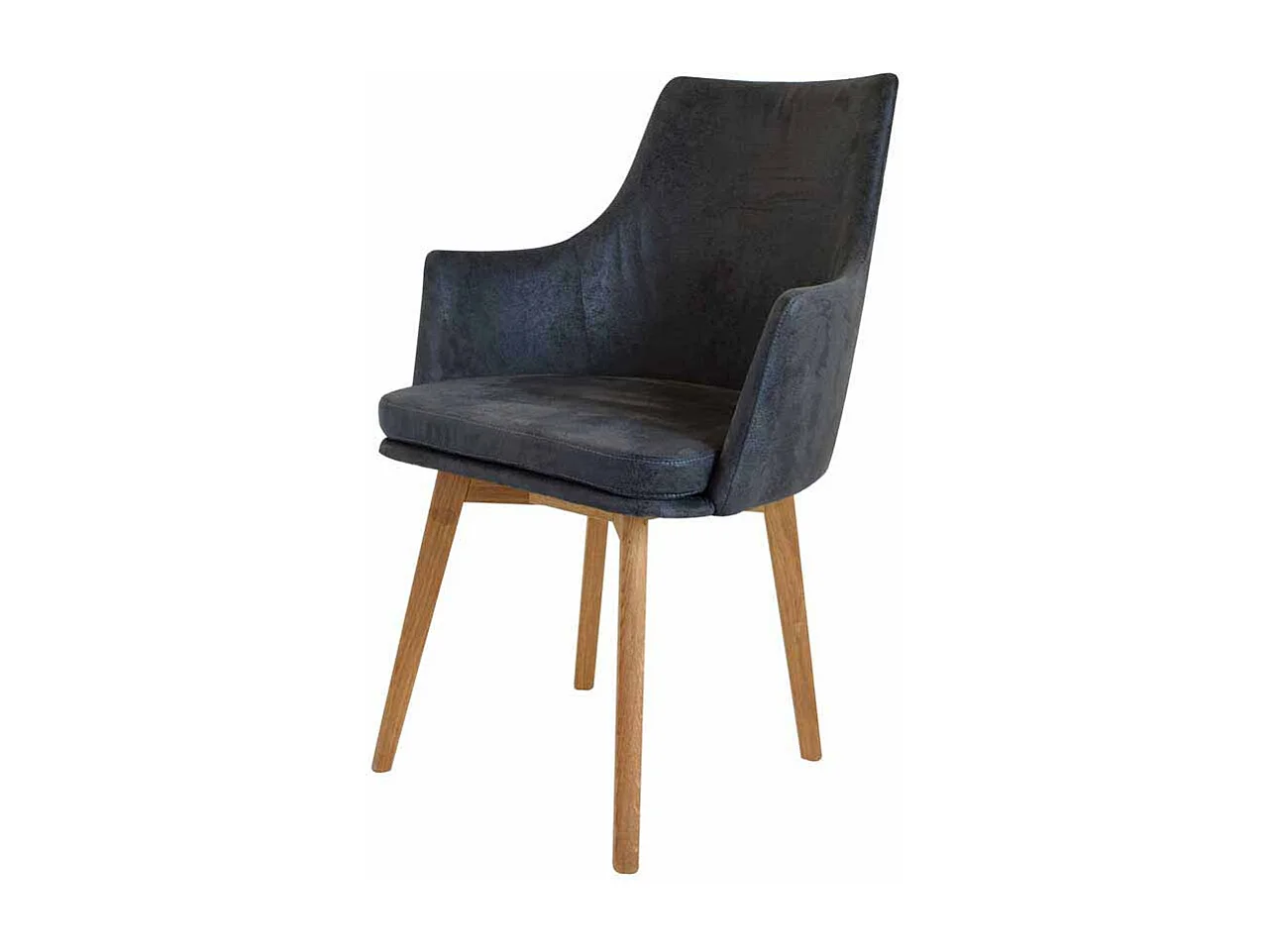 Esszimmerstuhl in Anthrazit Microfaser Armlehnen