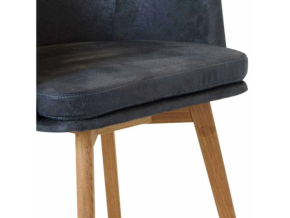 Esszimmerstuhl in Anthrazit Microfaser Armlehnen