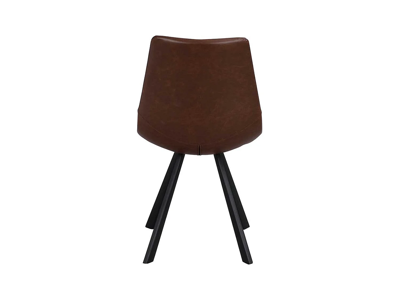 Schalenstuhl Set in Braun und Schwarz Kunstleder und Stahl (2er Set)