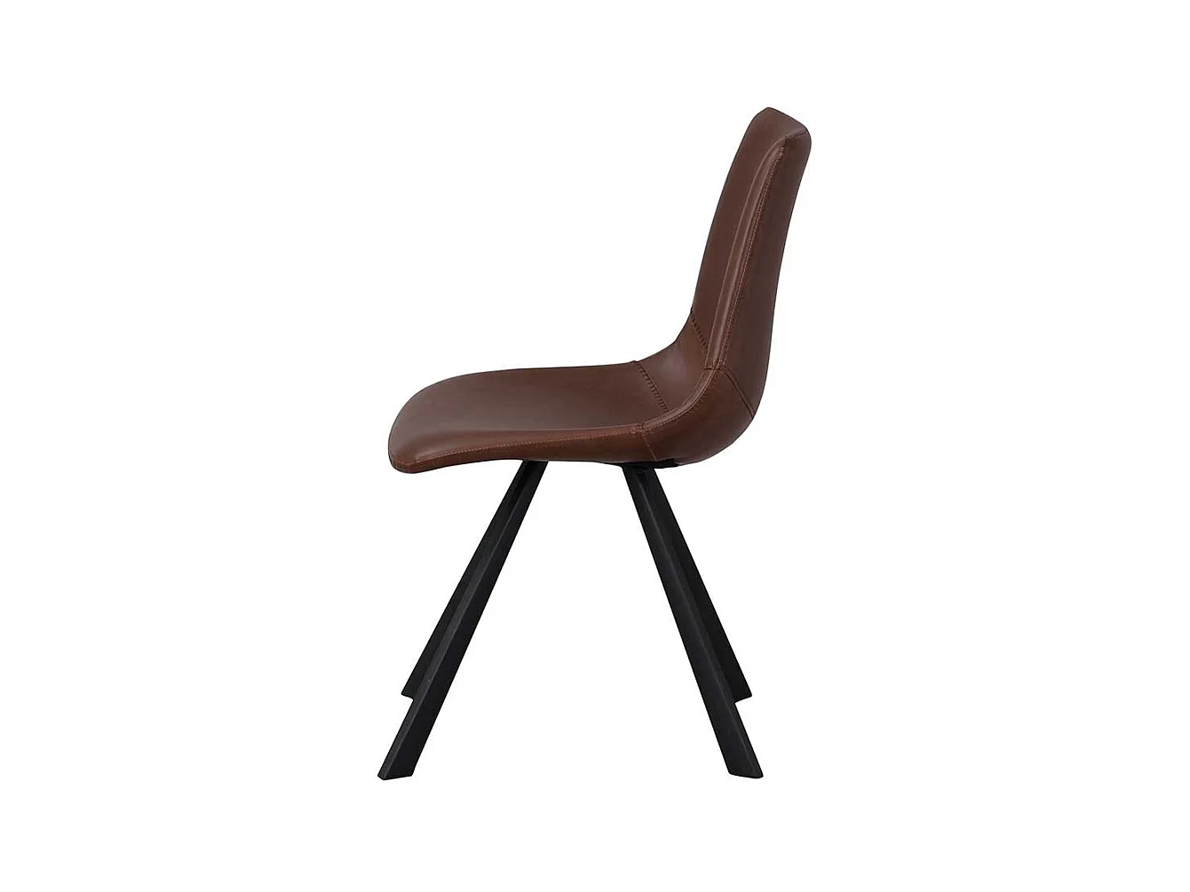 Schalenstuhl Set in Braun und Schwarz Kunstleder und Stahl (2er Set)