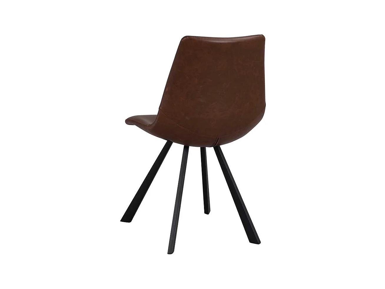 Schalenstuhl Set in Braun und Schwarz Kunstleder und Stahl (2er Set)