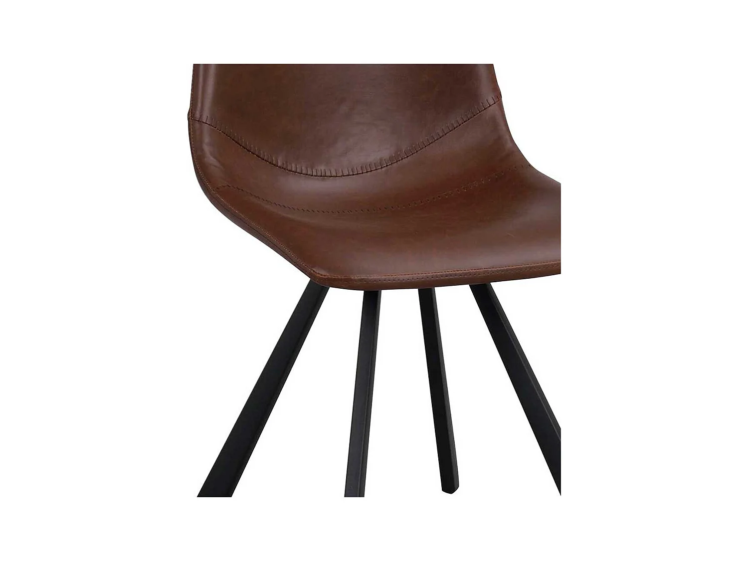Schalenstuhl Set in Braun und Schwarz Kunstleder und Stahl (2er Set)