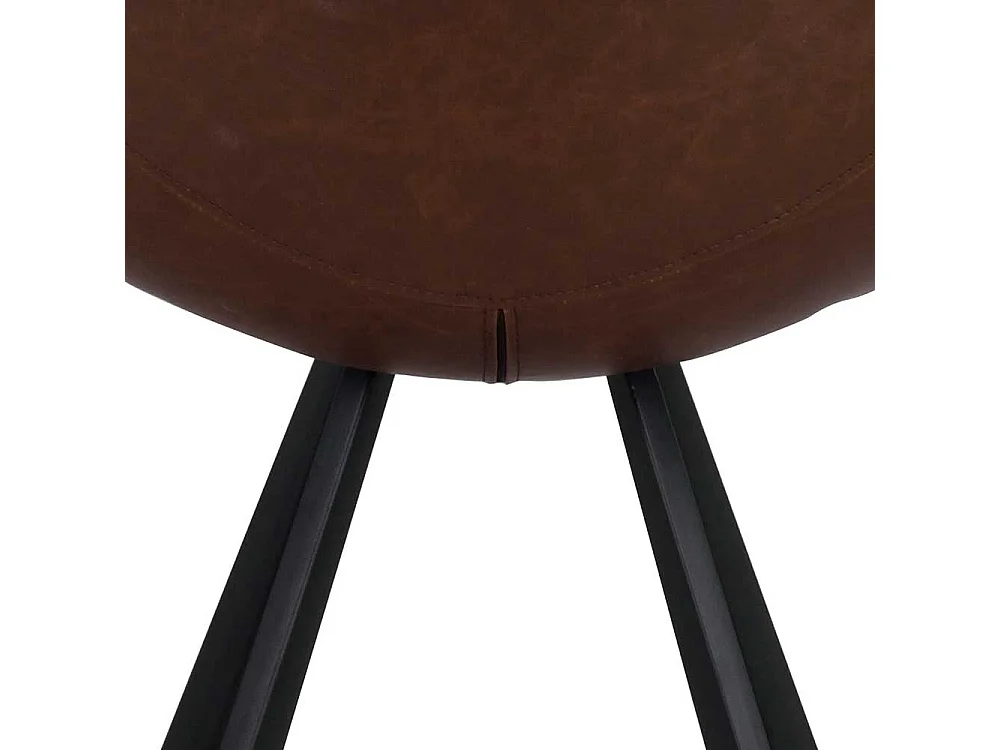 Schalenstuhl Set in Braun und Schwarz Kunstleder und Stahl (2er Set)