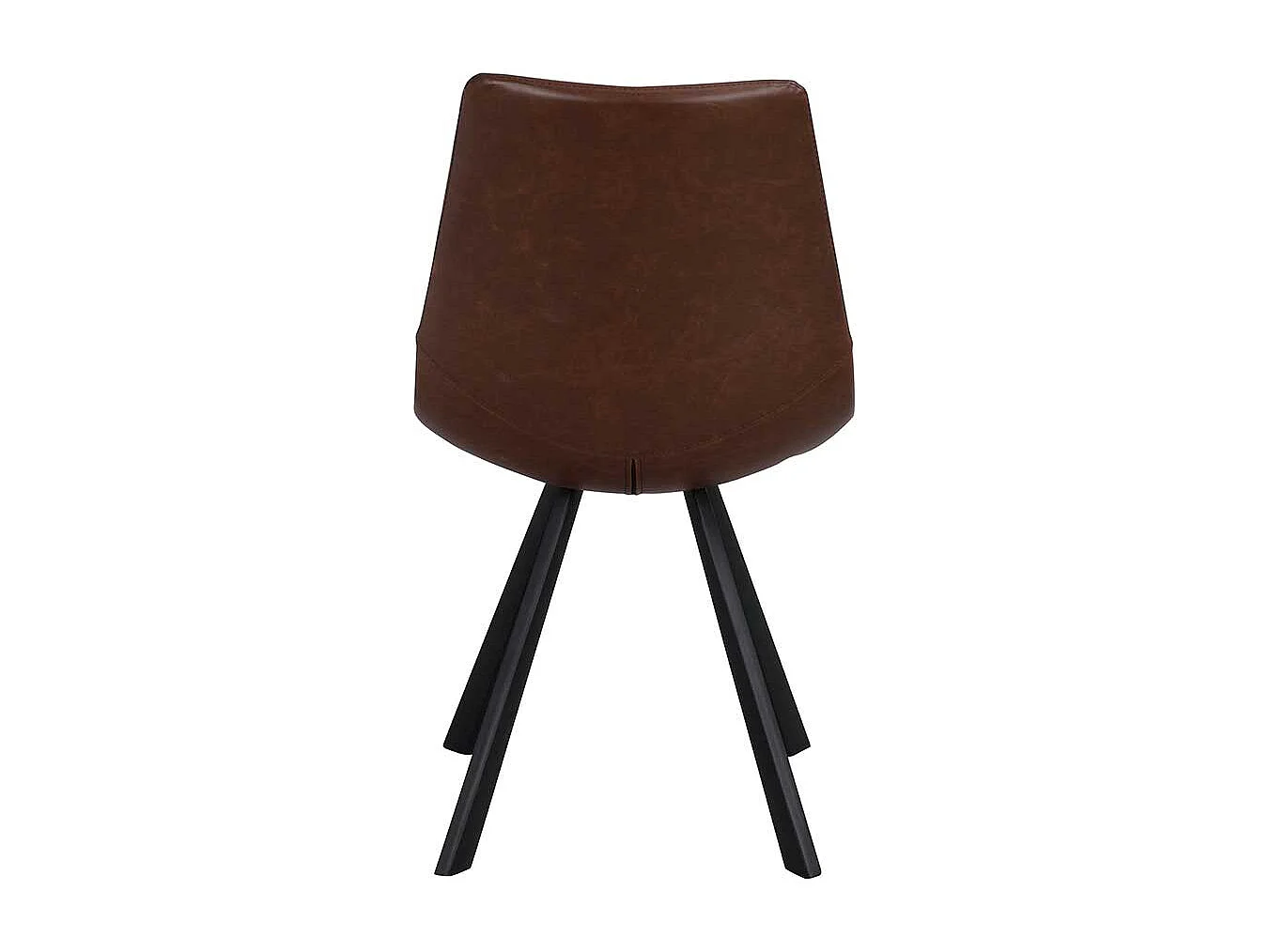 Schalenstuhl Set in Braun und Schwarz Kunstleder und Stahl (2er Set)