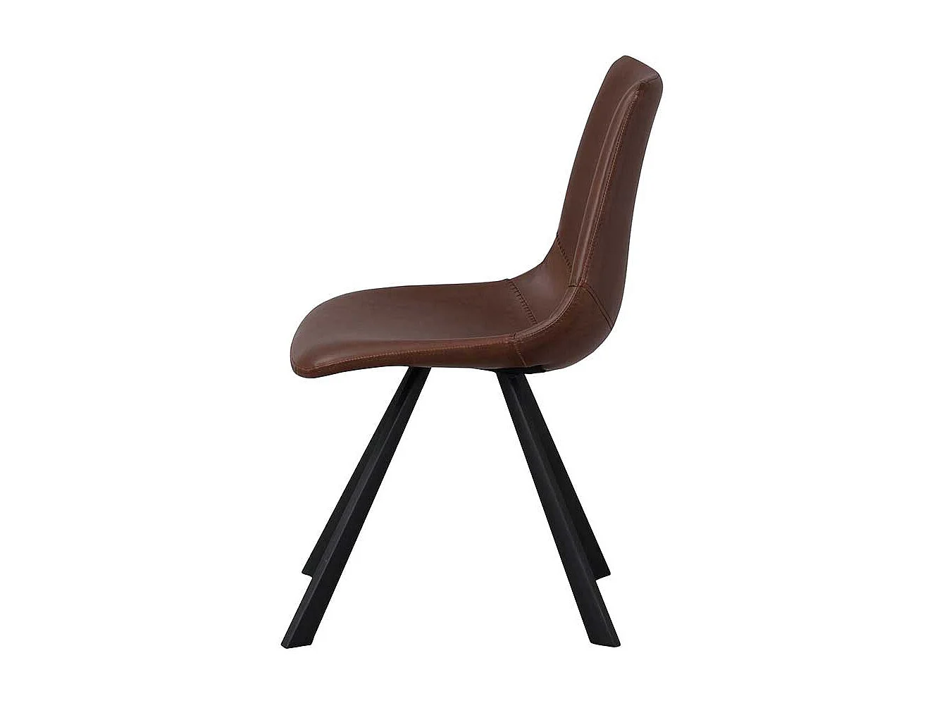 Schalenstuhl Set in Braun und Schwarz Kunstleder und Stahl (2er Set)