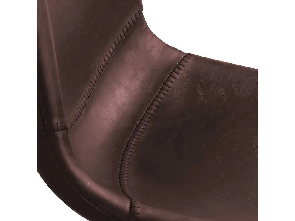 Schalenstuhl Set in Braun und Schwarz Kunstleder und Stahl (2er Set)