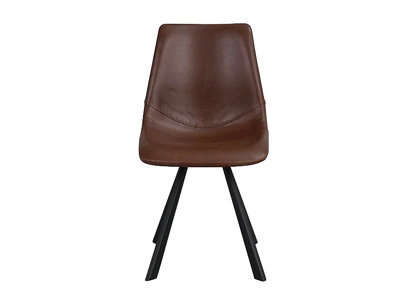 Schalenstuhl Set in Braun und Schwarz Kunstleder und Stahl (2er Set)