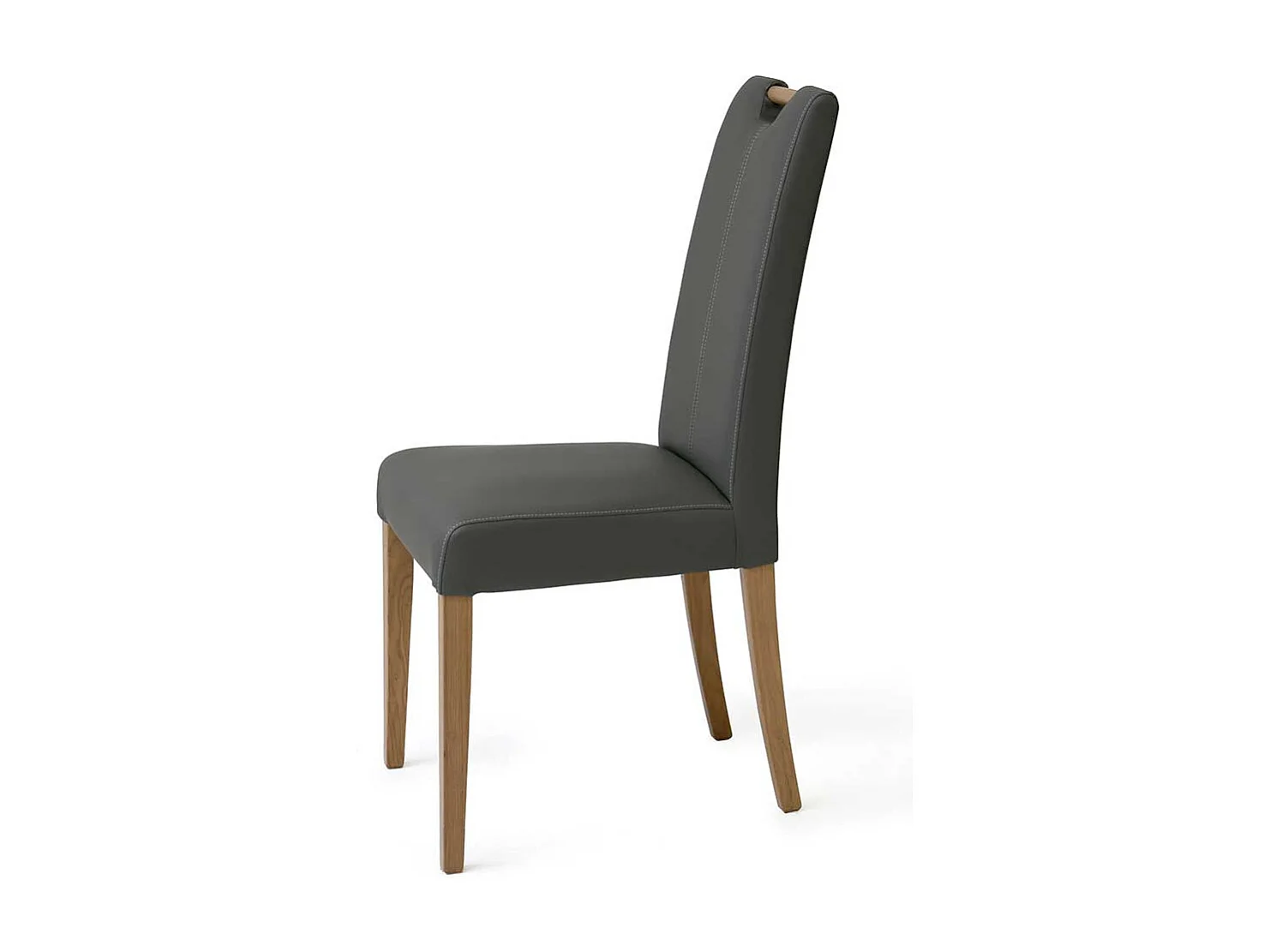 Polsterstuhl Esszimmer Hochlehner Kunstleder Bezug Grau (2er Set)