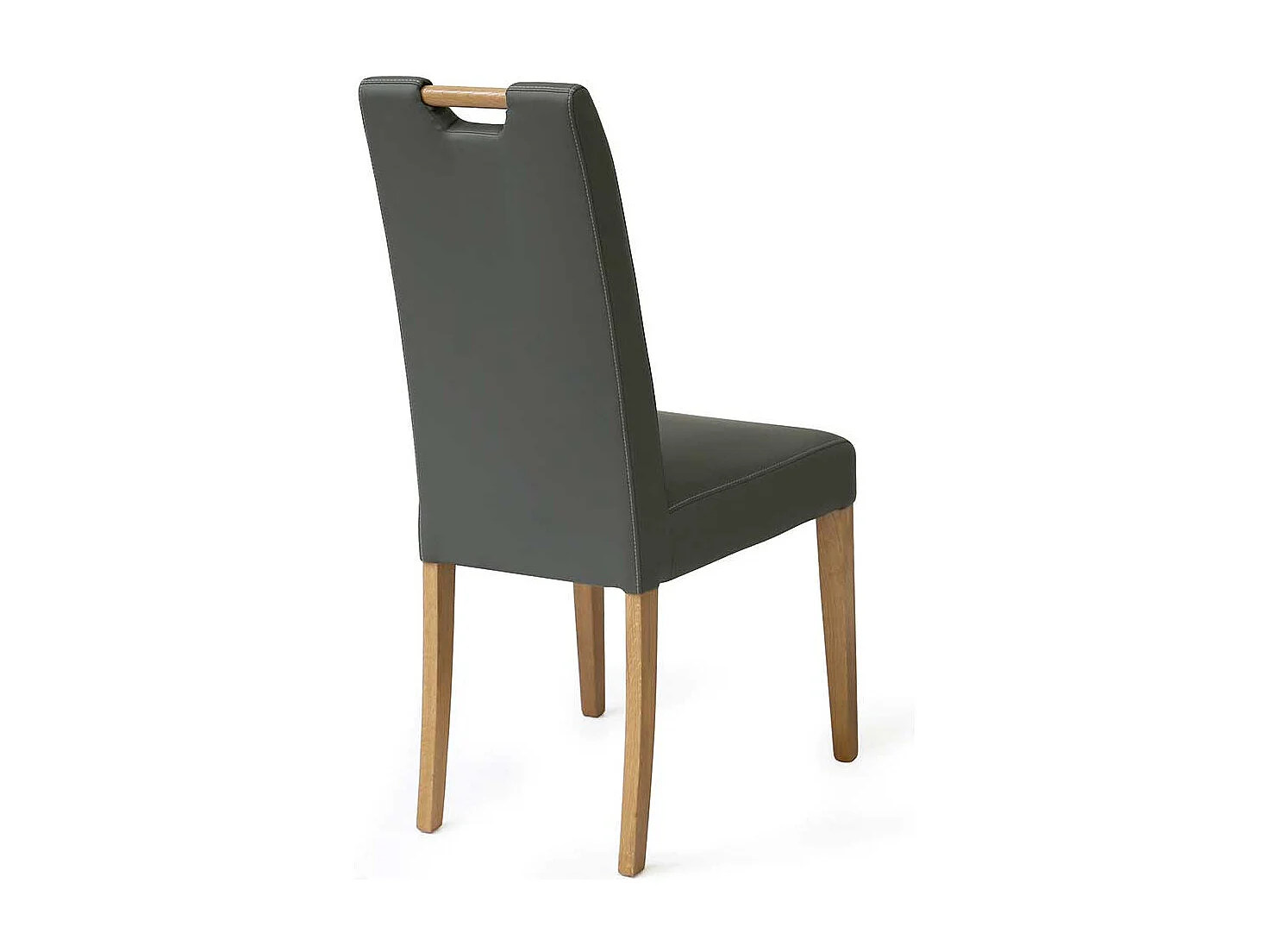 Polsterstuhl Esszimmer Hochlehner Kunstleder Bezug Grau (2er Set)