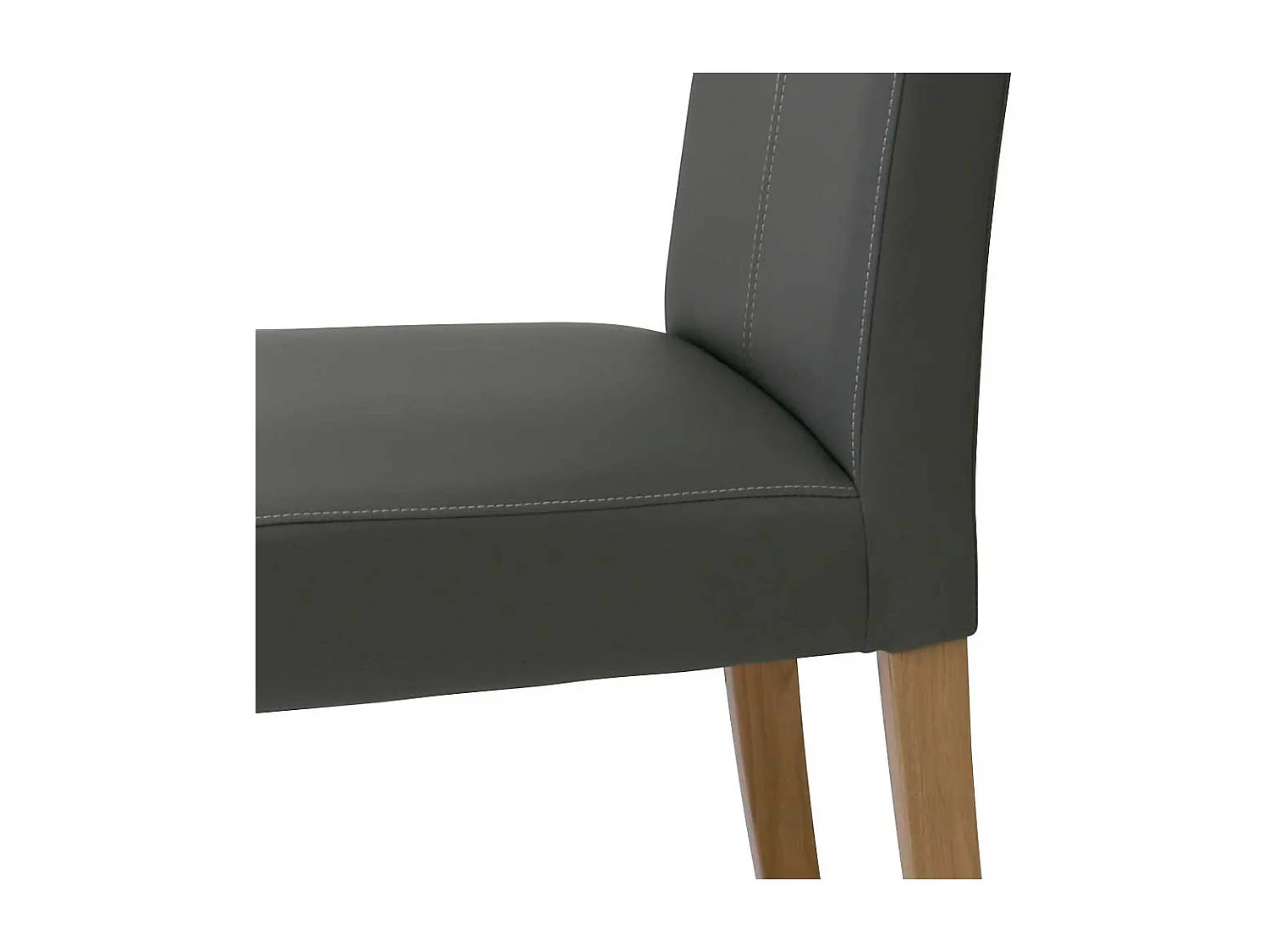 Polsterstuhl Esszimmer Hochlehner Kunstleder Bezug Grau (2er Set)