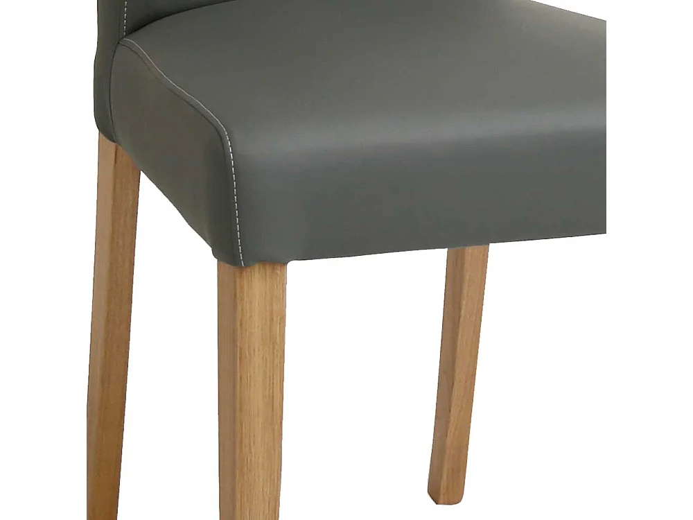 Polsterstuhl Esszimmer Hochlehner Kunstleder Bezug Grau (2er Set)