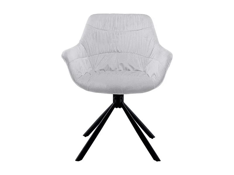 Esszimmerstuhl Hellgrau Samt Gestell drehbar Armlehnen