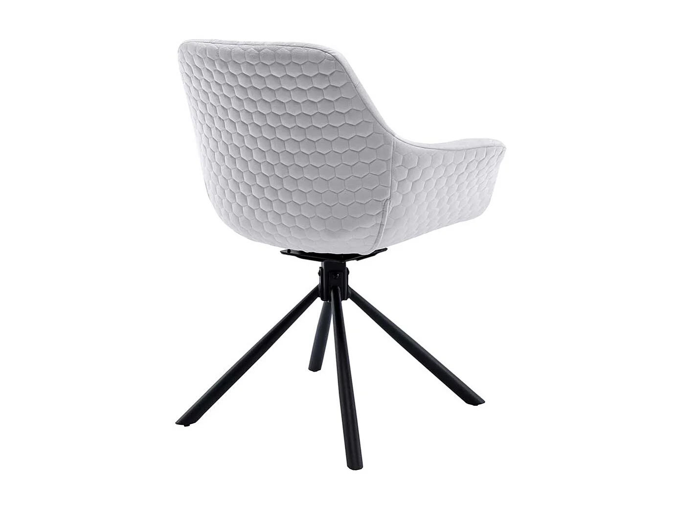 Esszimmerstuhl Hellgrau Samt Gestell drehbar Armlehnen