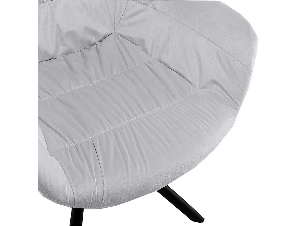 Esszimmerstuhl Hellgrau Samt Gestell drehbar Armlehnen