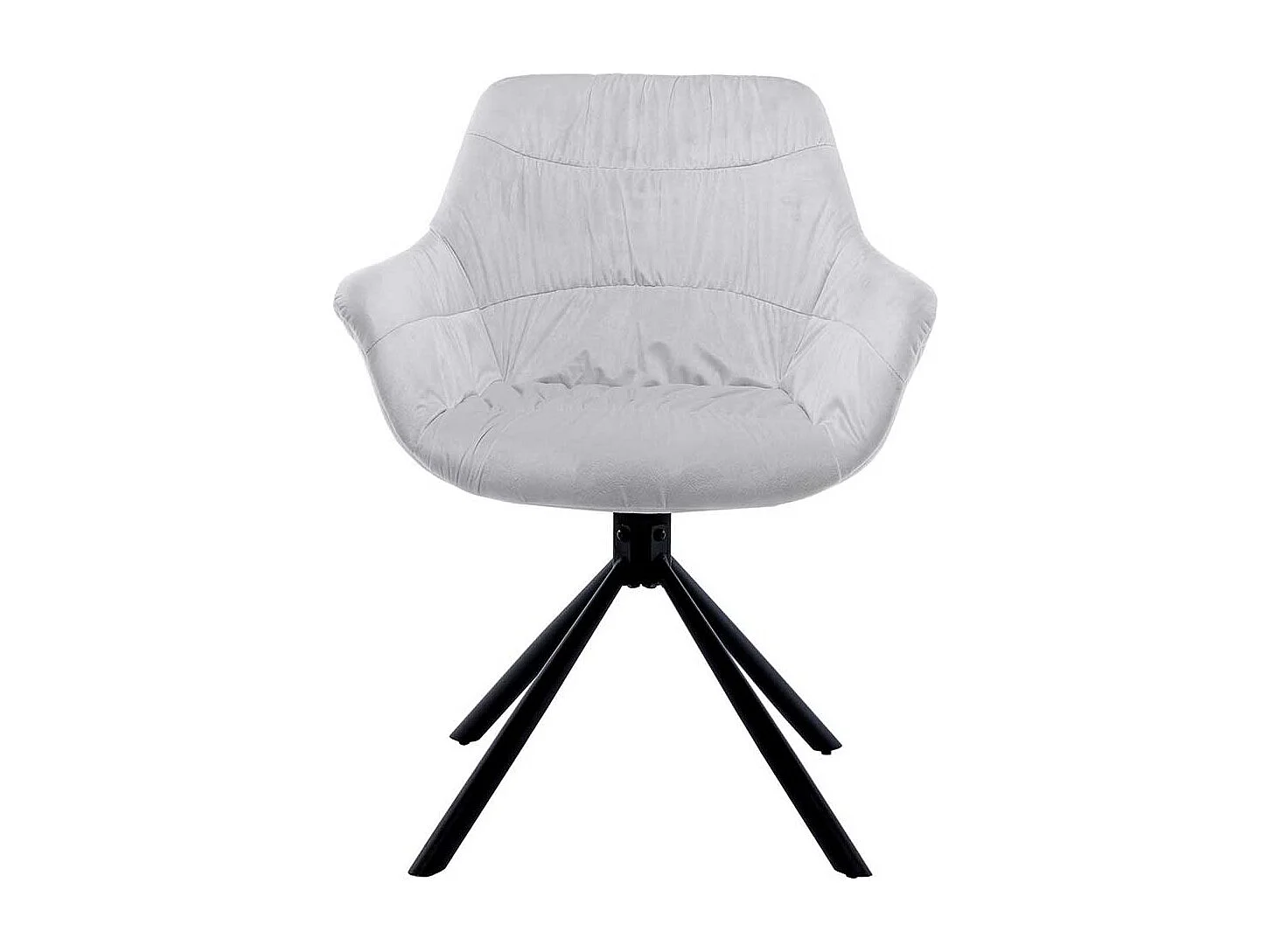 Esszimmerstuhl Hellgrau Samt Gestell drehbar Armlehnen