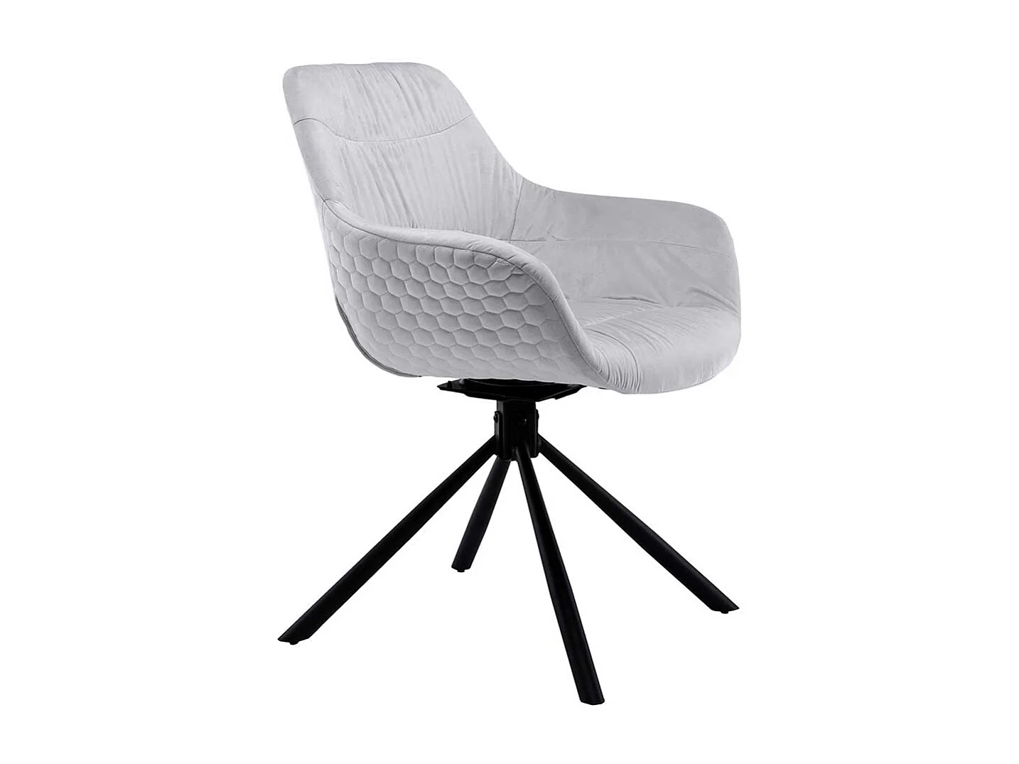 Esszimmerstuhl Hellgrau Samt Gestell drehbar Armlehnen