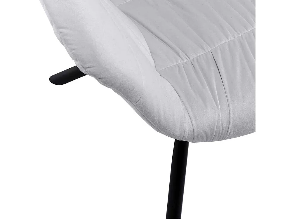 Esszimmerstuhl Hellgrau Samt Gestell drehbar Armlehnen