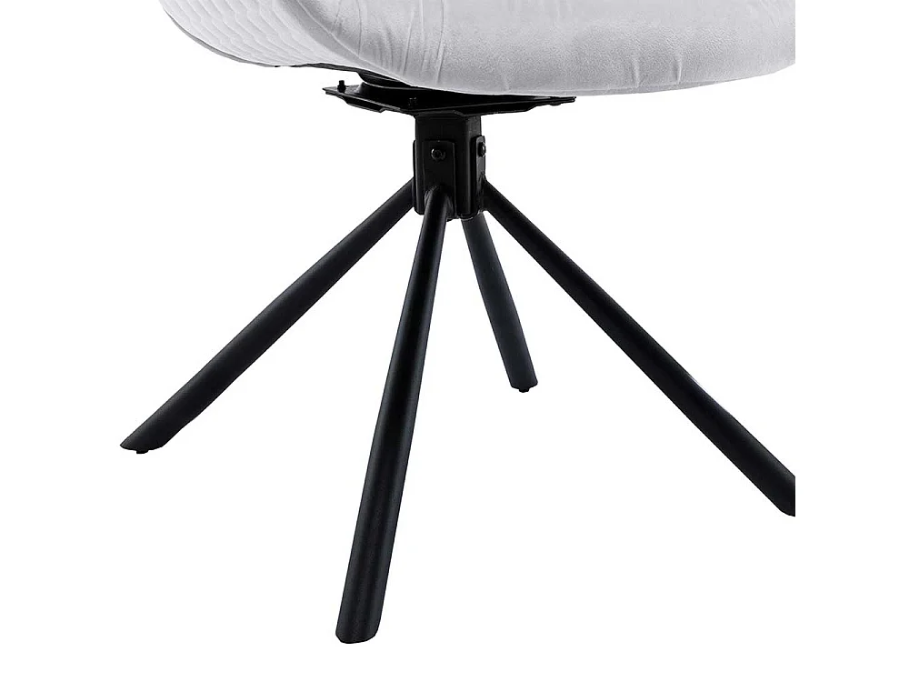 Esszimmerstuhl Hellgrau Samt Gestell drehbar Armlehnen