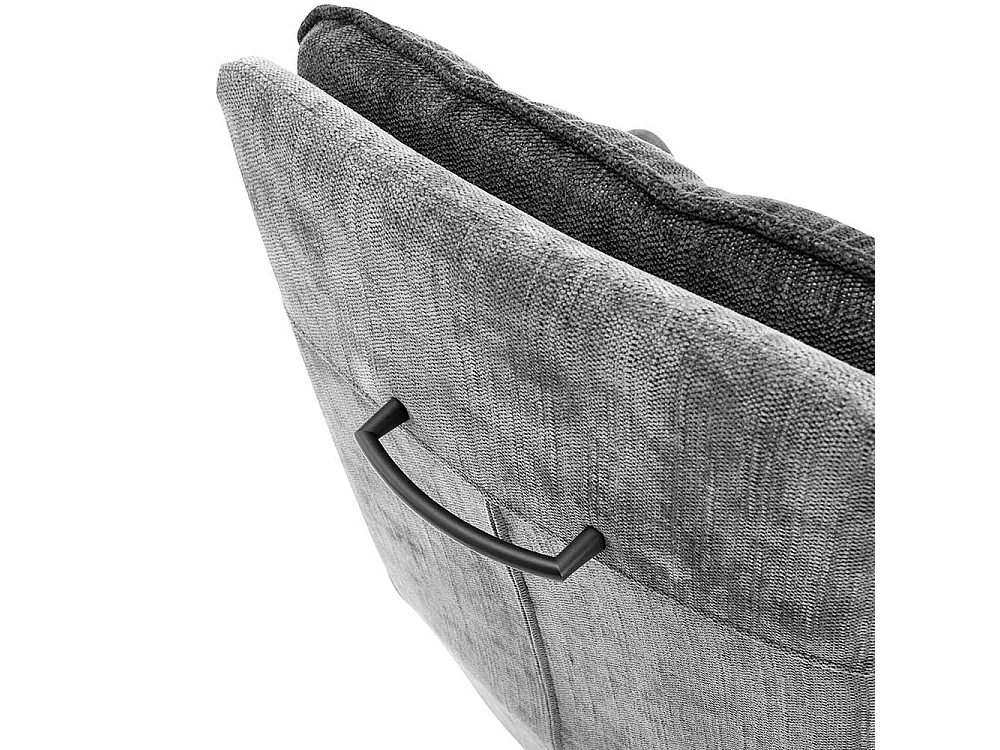 Hochlehner in Dunkelgrau - Hellgrau Gestell aus Metall (2er Set)