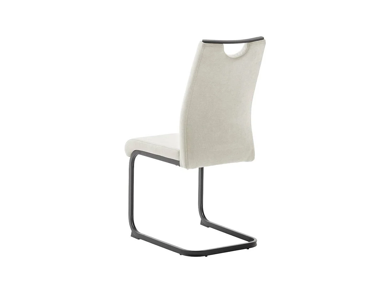 Freischwingerstuhl Esstischstuhl in Beige mit Gestell aus Metall (4er Set)