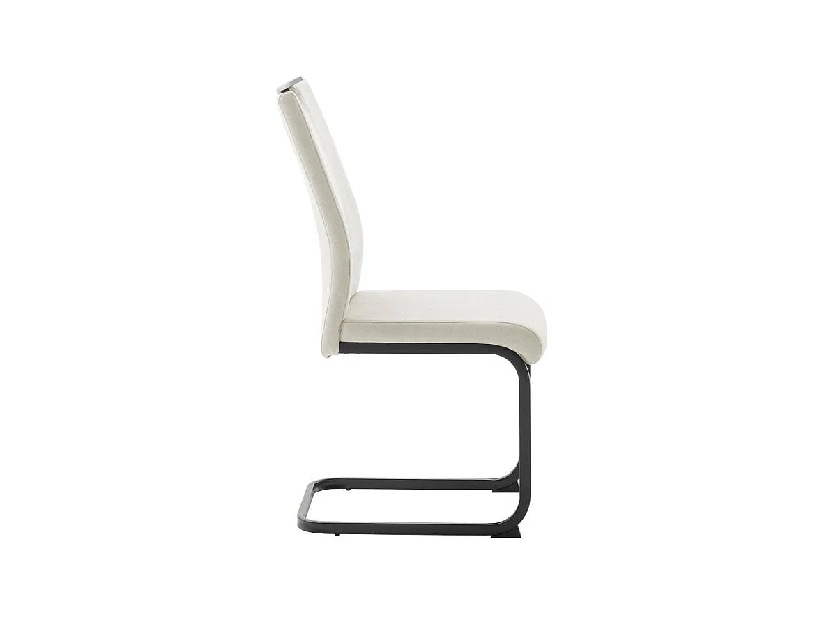 Freischwingerstuhl Esstischstuhl in Beige mit Gestell aus Metall (4er Set)