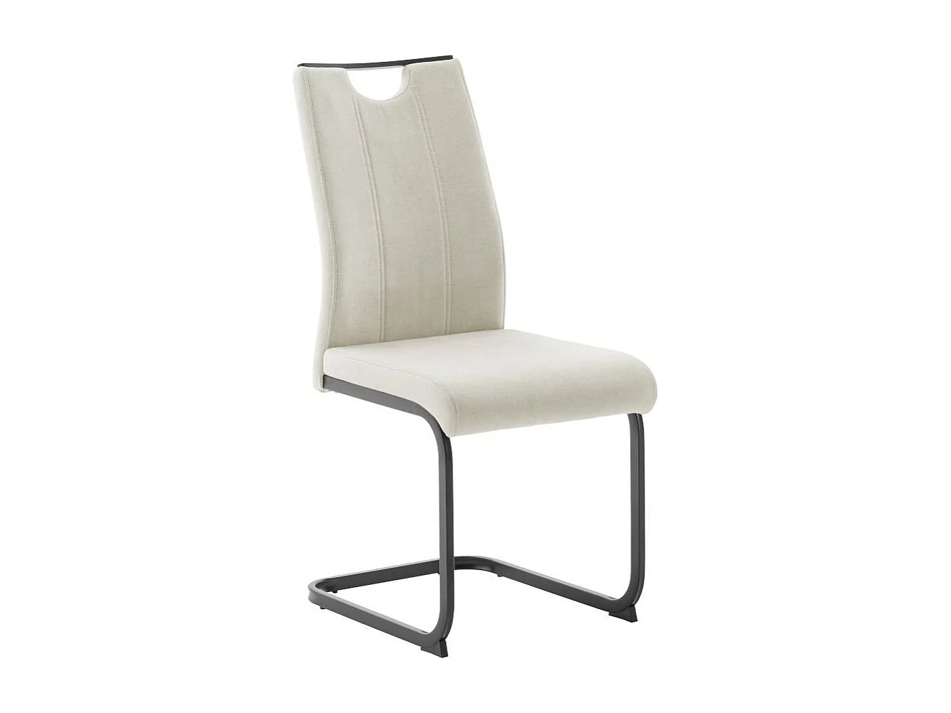 Freischwingerstuhl Esstischstuhl in Beige mit Gestell aus Metall (4er Set)