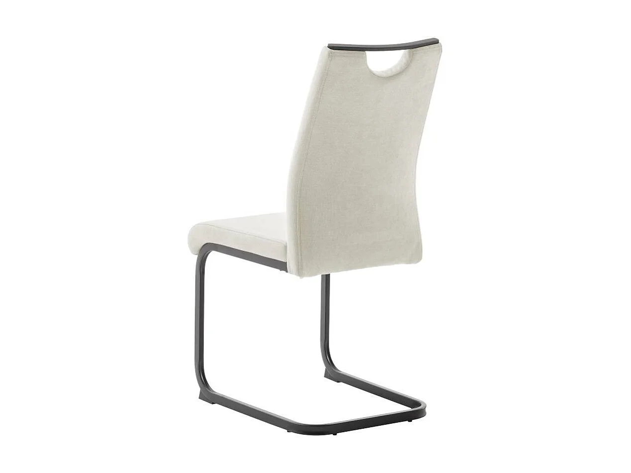 Freischwingerstuhl Esstischstuhl in Beige mit Gestell aus Metall (4er Set)