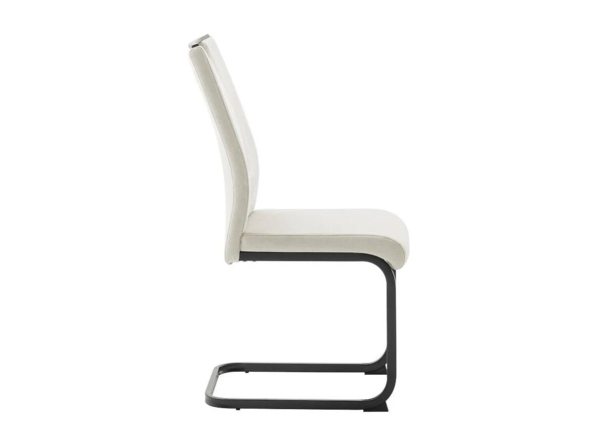 Freischwingerstuhl Esstischstuhl in Beige mit Gestell aus Metall (4er Set)