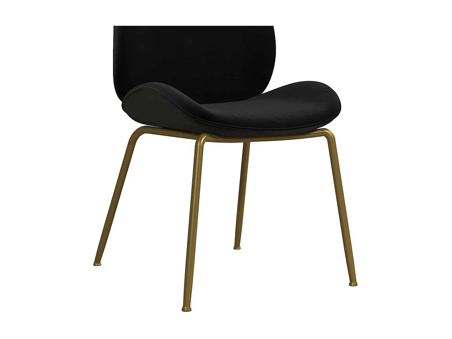 Esstischstuhl Samt schwarz mit Gestell aus Metall Messingfarben