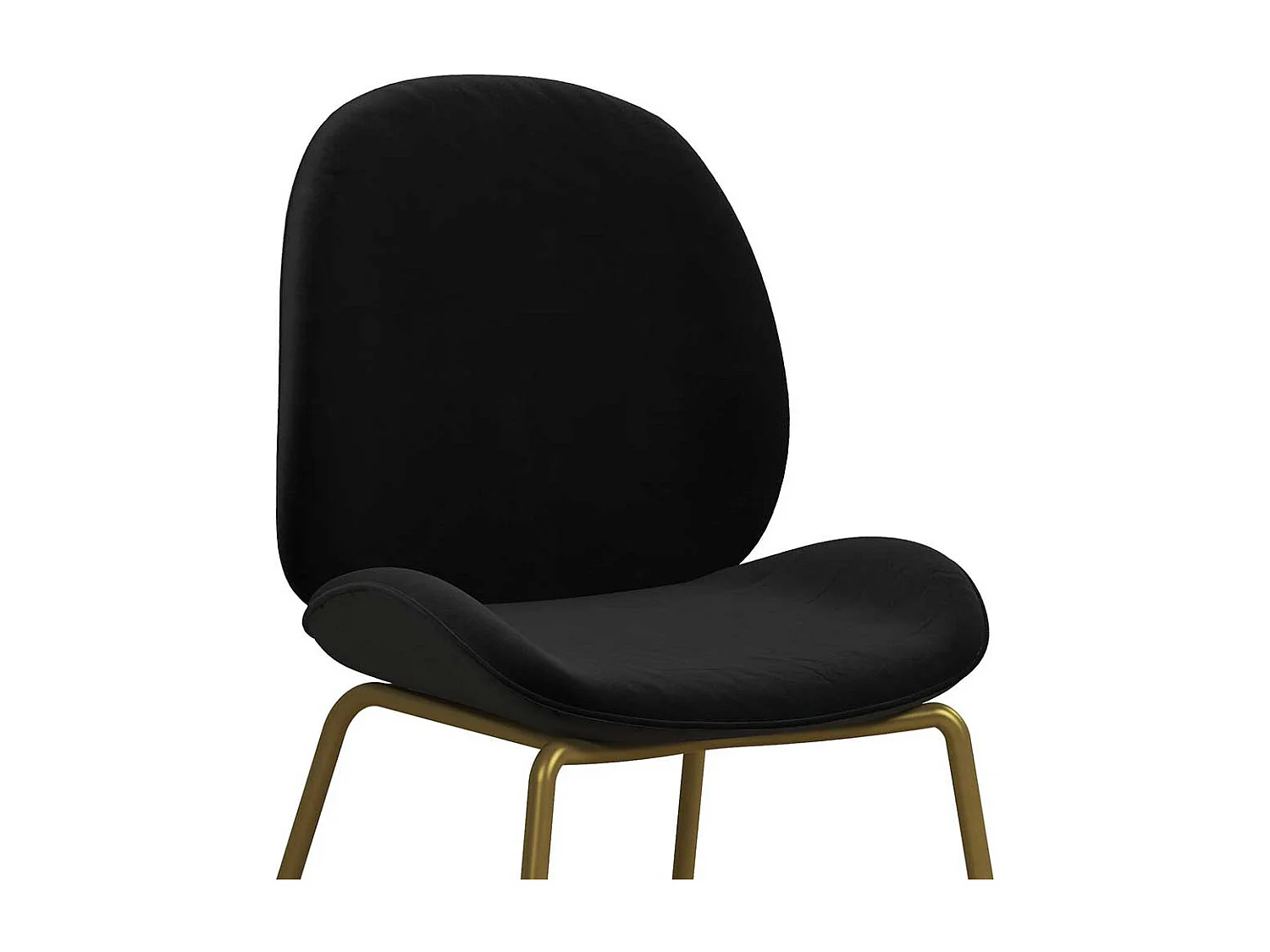 Esstischstuhl Samt schwarz mit Gestell aus Metall Messingfarben