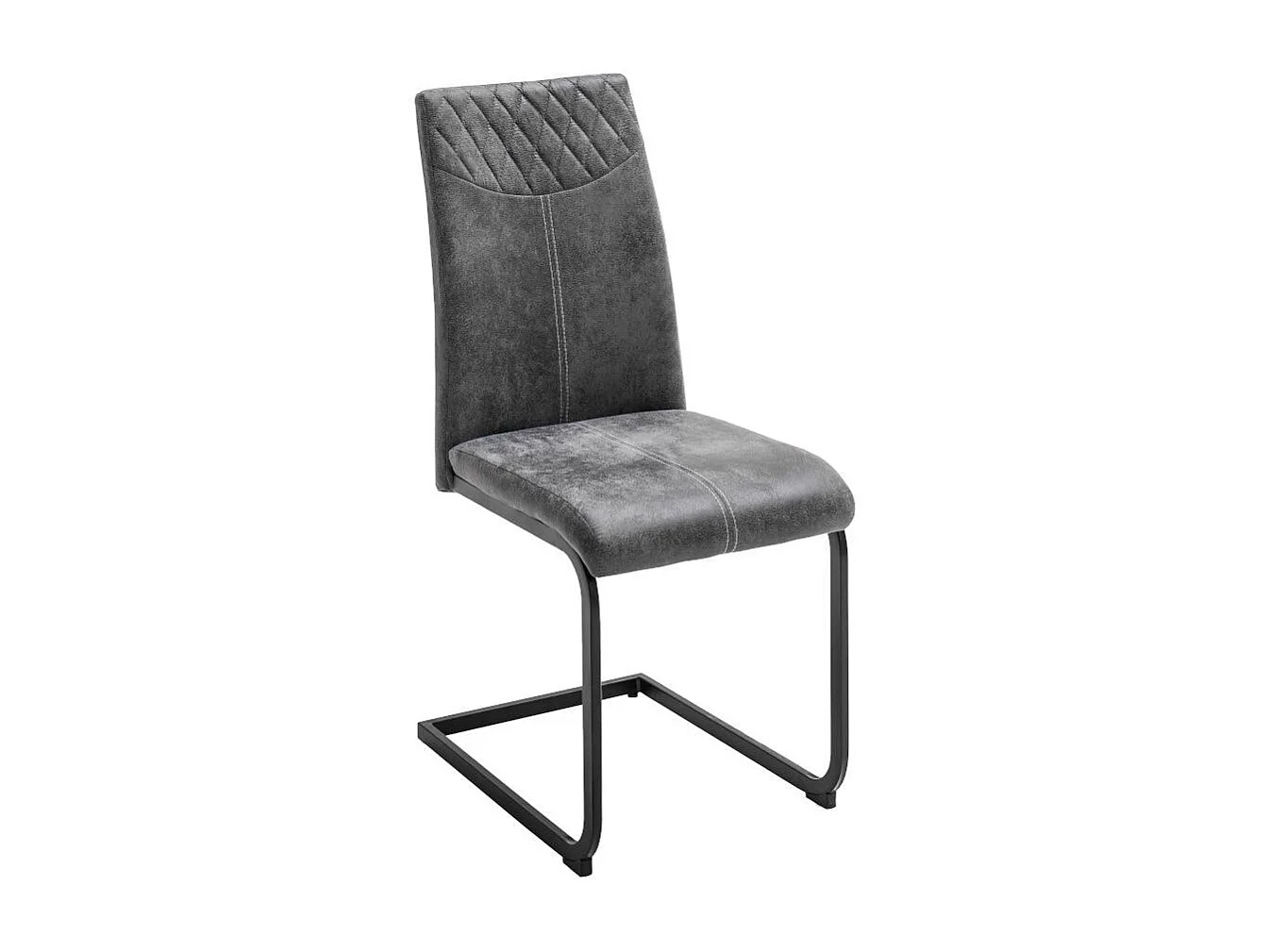 Esszimmerstuhl Polsterstuhl in Anthrazit mit Ziernähten (4er Set)