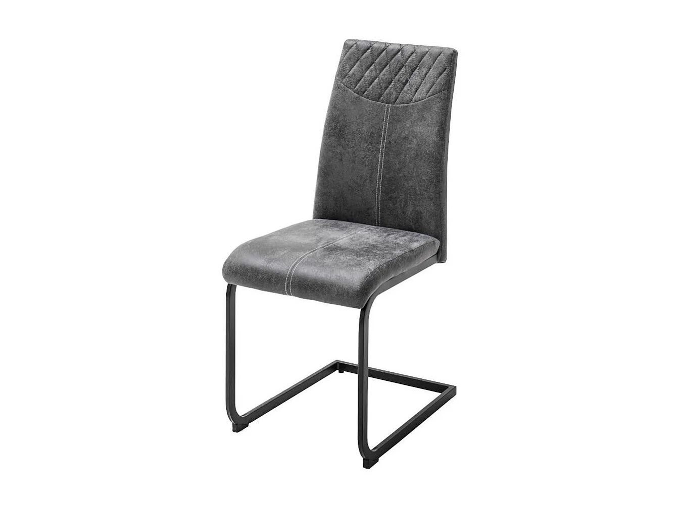 Esszimmerstuhl Polsterstuhl in Anthrazit mit Ziernähten (4er Set)