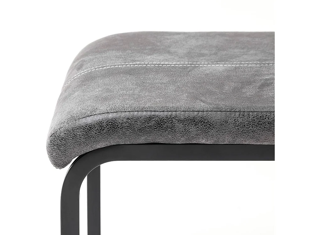 Esszimmerstuhl Polsterstuhl in Anthrazit mit Ziernähten (4er Set)