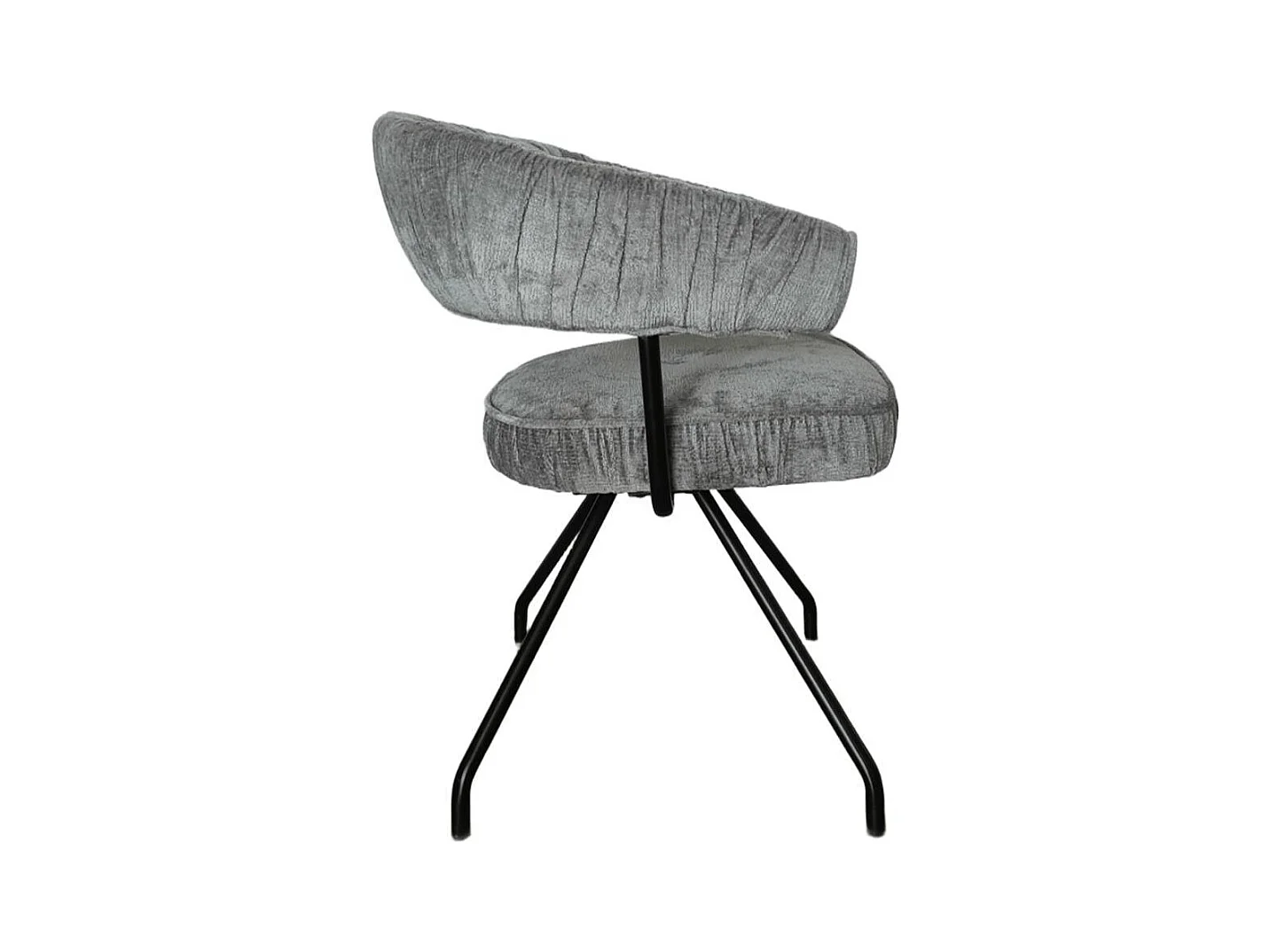 Polsterstuhl Armlehnstuhl in Grau aus Chenillegewebe (2er Set)