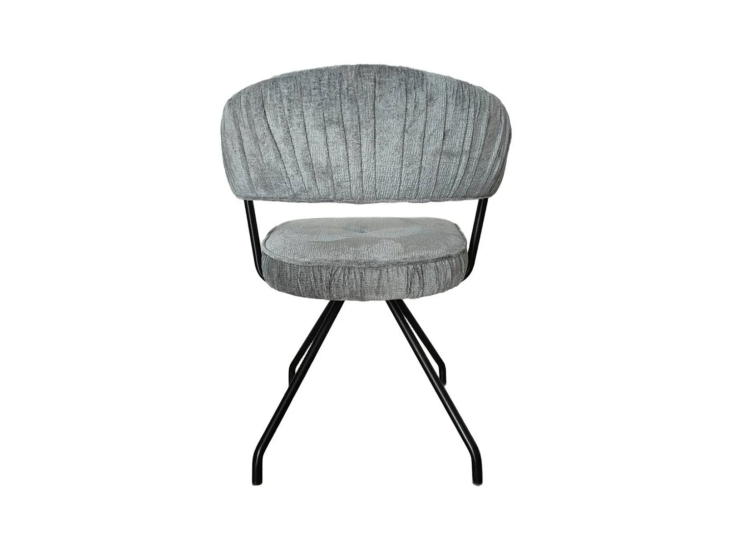 Polsterstuhl Armlehnstuhl in Grau aus Chenillegewebe (2er Set)