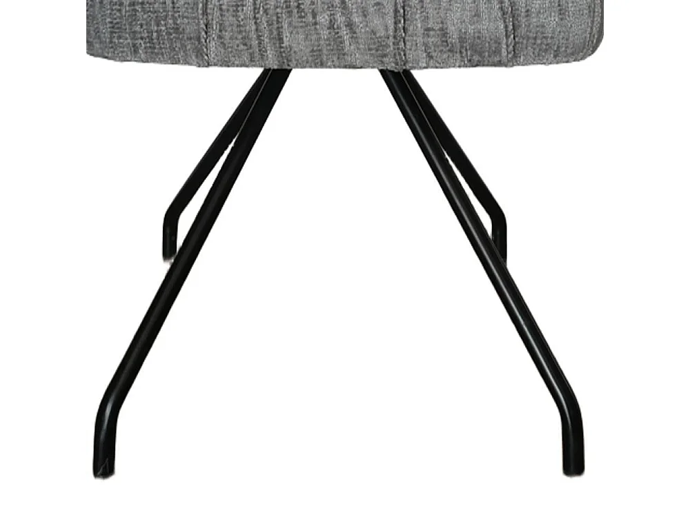 Polsterstuhl Armlehnstuhl in Grau aus Chenillegewebe (2er Set)