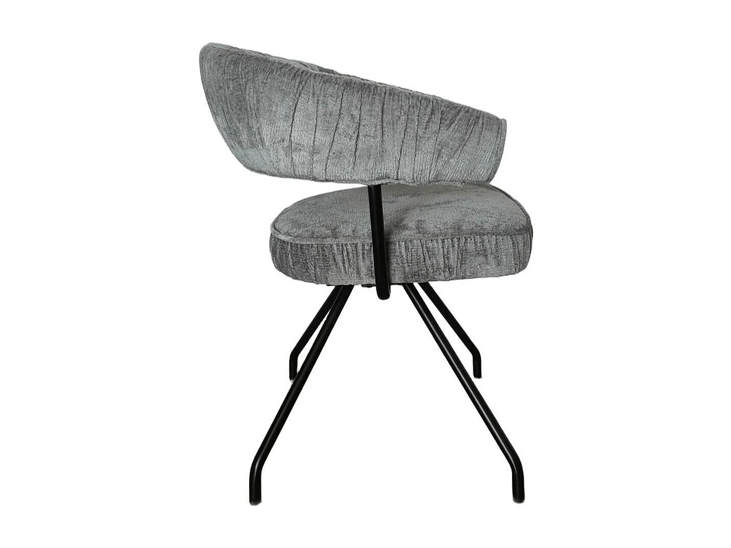 Polsterstuhl Armlehnstuhl in Grau aus Chenillegewebe (2er Set)